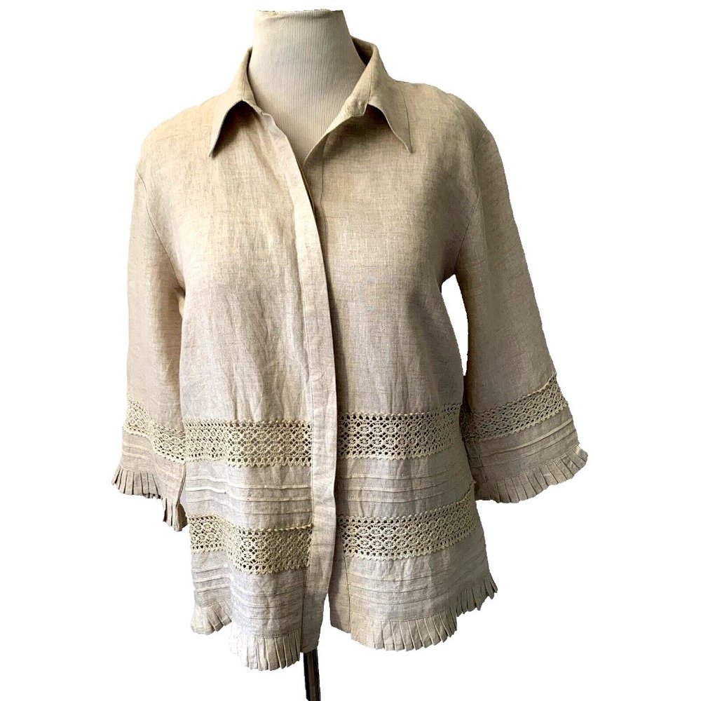 Richard Malcolm 100% Irish linen blouse size XL